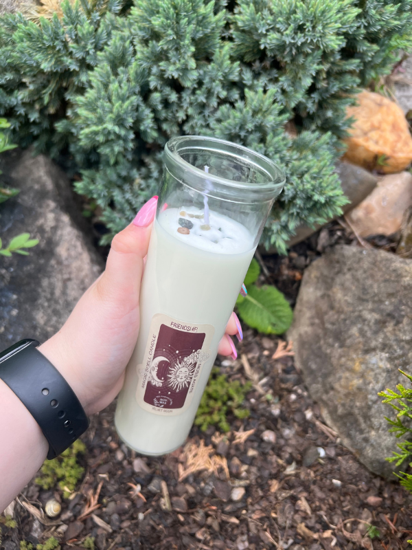 Sojová Svíčka s kamínky MECHOVÉHO ACHÁTU