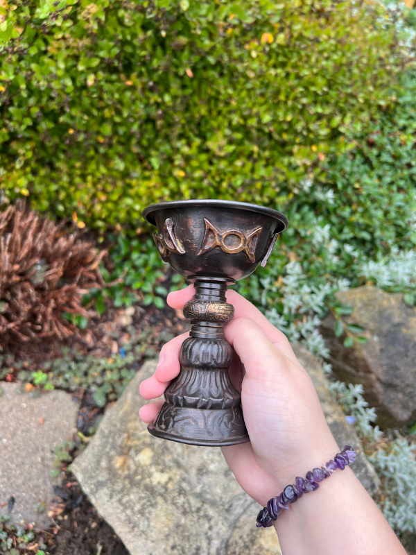 dekorace Rituální Pohár - Trojitý Měsíc 8x13cm