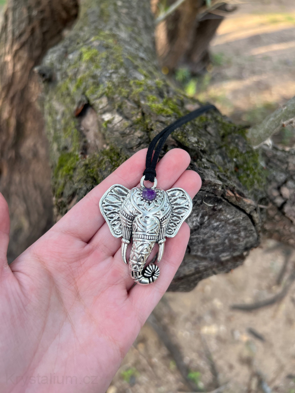 Maxi náhrdelník ametyst SLON