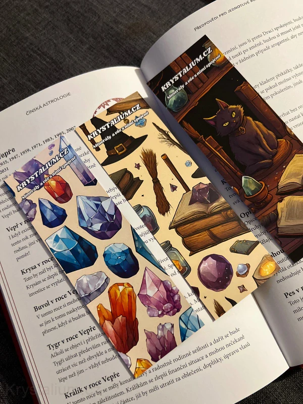 SADA ZÁLOŽEK Krystaly Kočka Witch