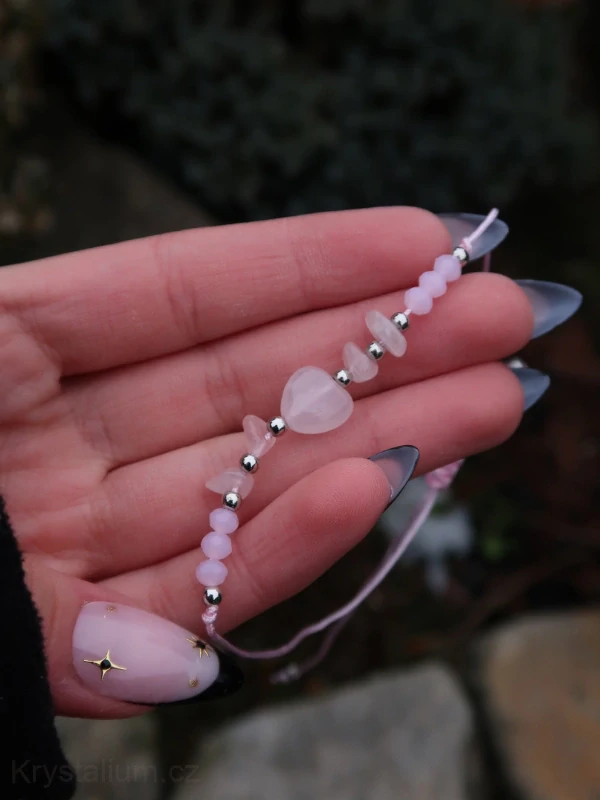 srdce RŮŽENÍN náramek nastavitelný