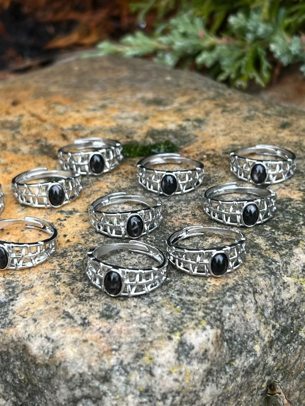 OBSIDIAN prstýnek ŘADY nastavitelná velikost