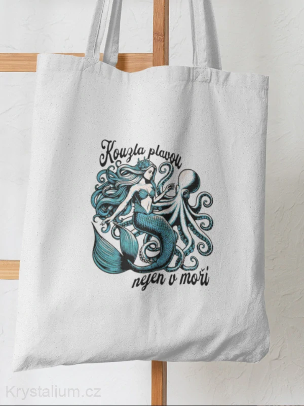 KOUZLA PLAVOU NEJEN V MOŘI plátěná taška BÍLÁ