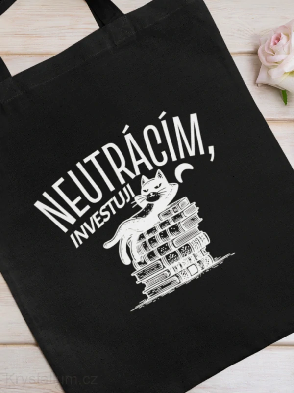 NEUTRÁCÍM INVESTUJI plátěná taška ČERNÁ
