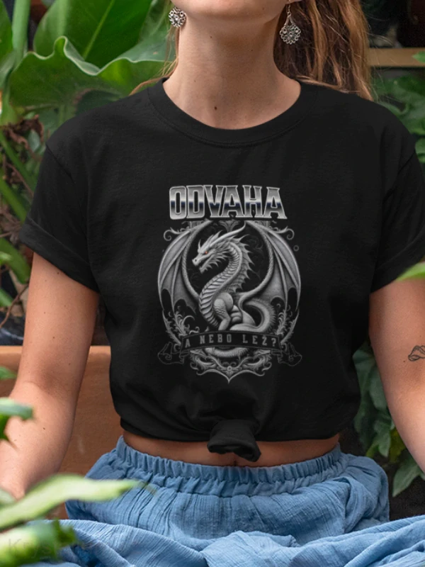 ODVAHA A NEBO LEŽ tričko ČERNÉ