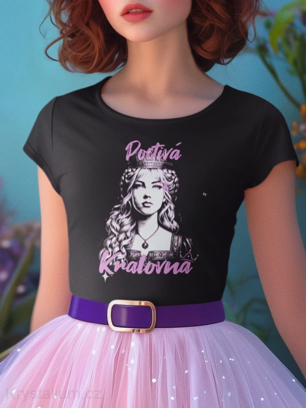 POCTIVÁ KRÁLOVNA tričko ČERNÉ