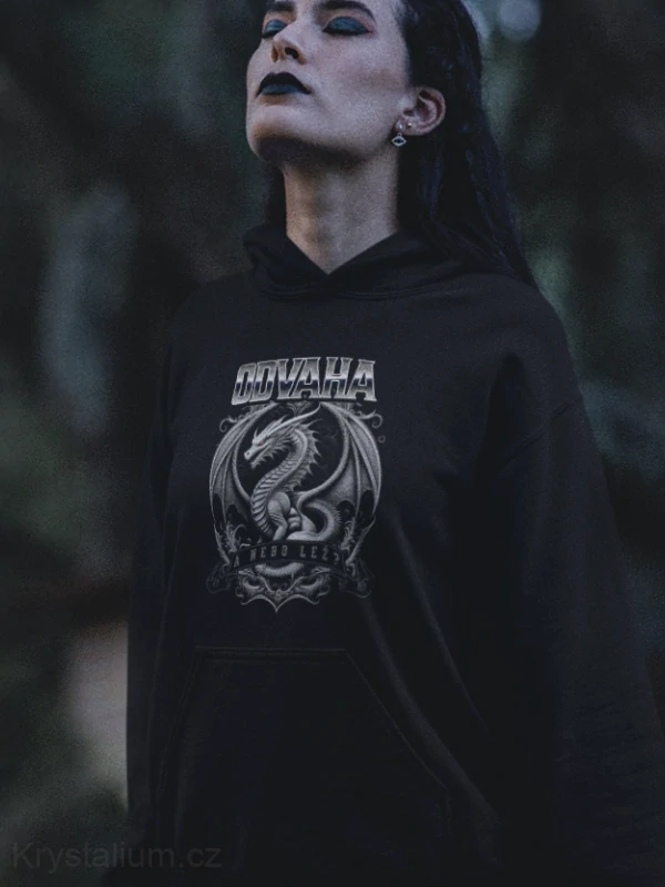 ODVAHA A NEBO LEŽ mikina ČERNÁ