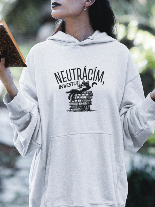 NEUTRÁCÍM INVESTUJI mikina BÍLÁ