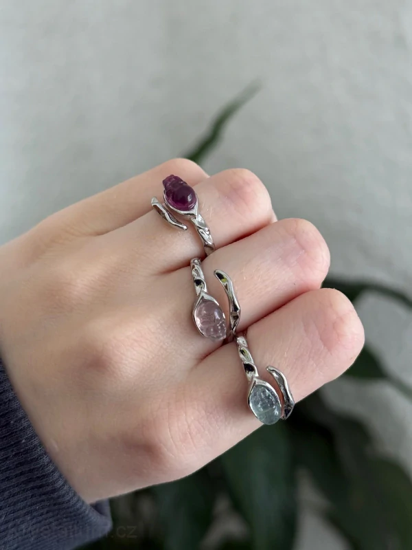 Fluorit LIÁNA prstýnek nastavitelná velikost