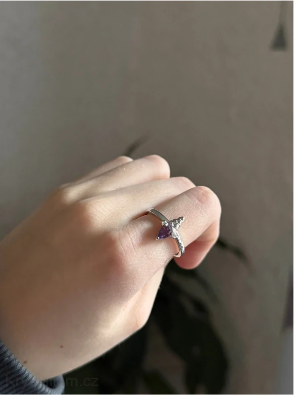 Ametyst CUTE prstýnek nastavitelná velikost
