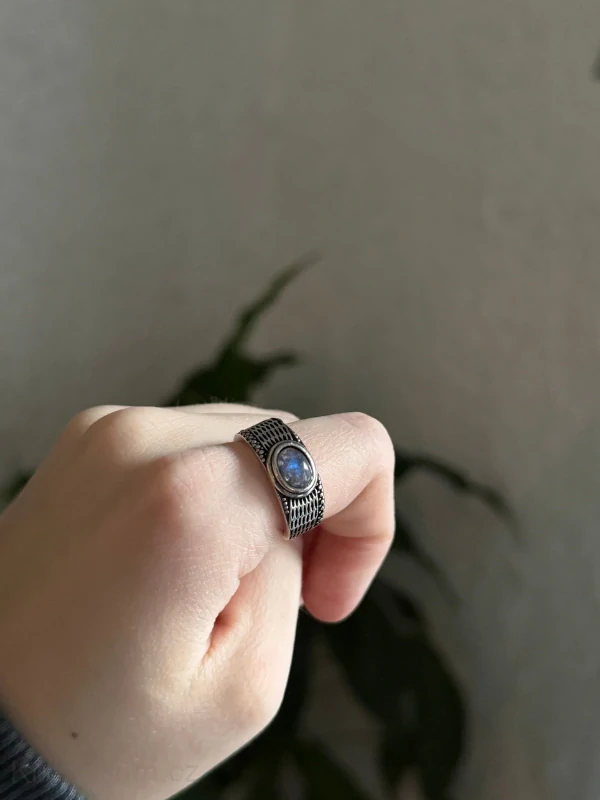 Labradorit RYTÍŘ prstýnek nastavitelná velikost